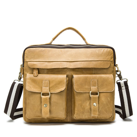 Excelsior Leather Satchel Bag - Mosso