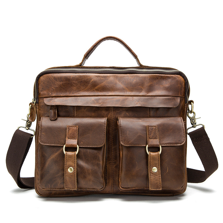 Excelsior Leather Satchel Bag - Mosso