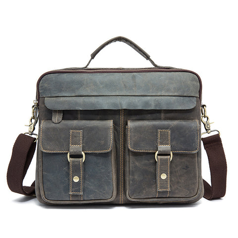 Excelsior Leather Satchel Bag - Mosso