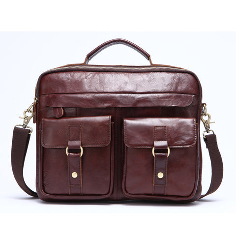 Excelsior Leather Satchel Bag - Mosso