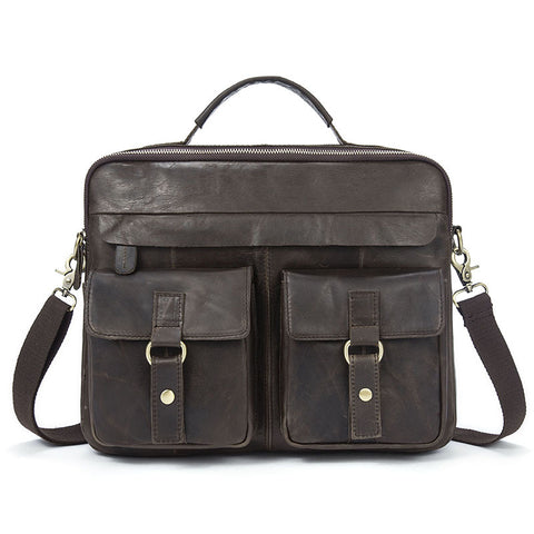 Excelsior Leather Satchel Bag - Mosso